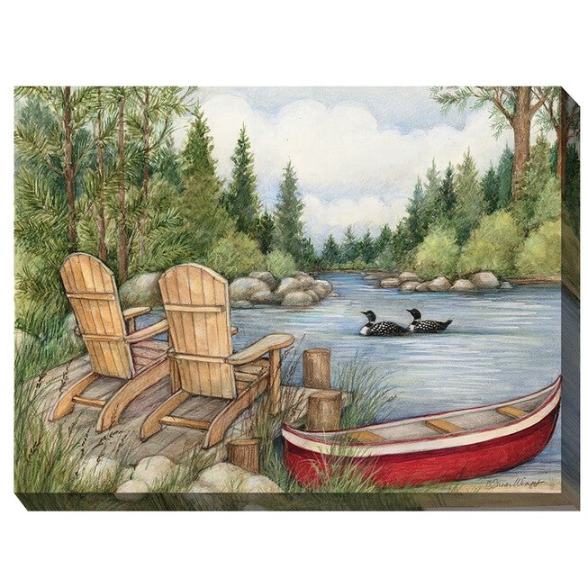 RED CANOE OUTDOOR ART 40X30, MULTI, hi-res image number 0