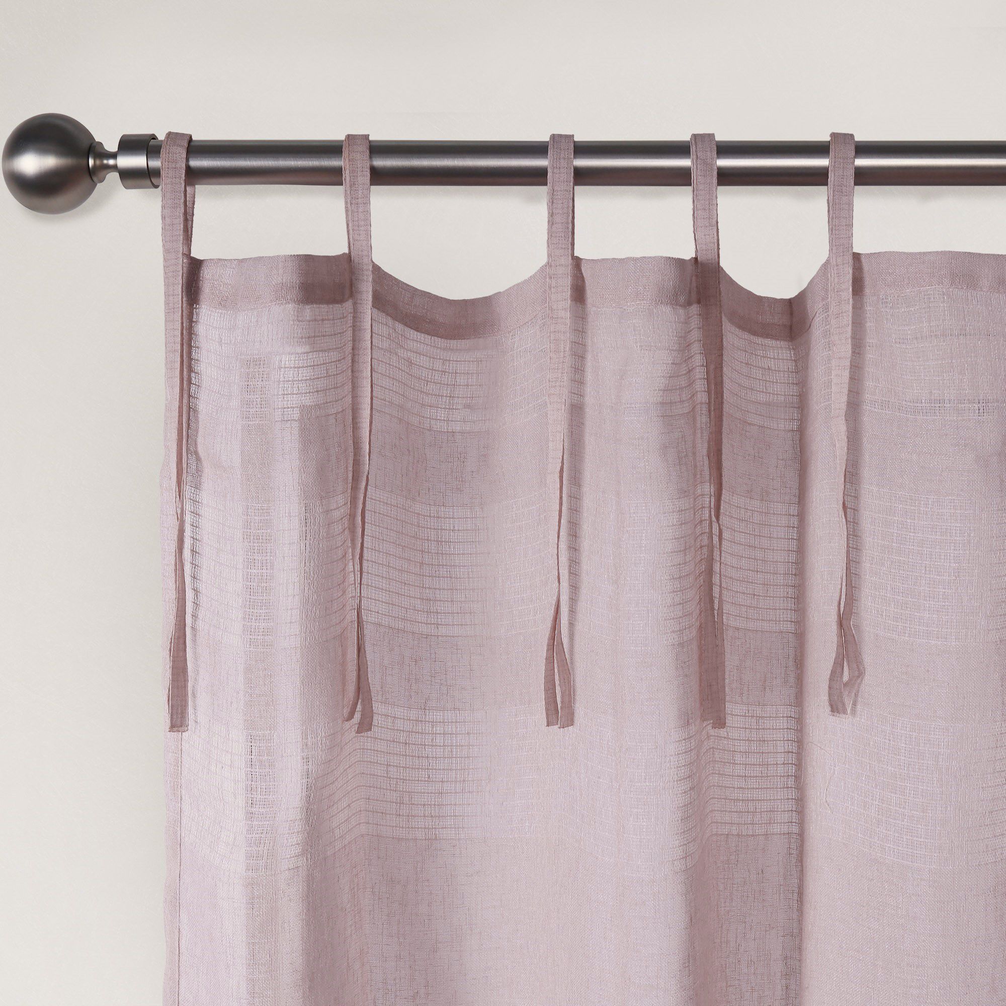Stripe Sheer Tie Top Panel Pair, LAVENDAR, alternate image number 1