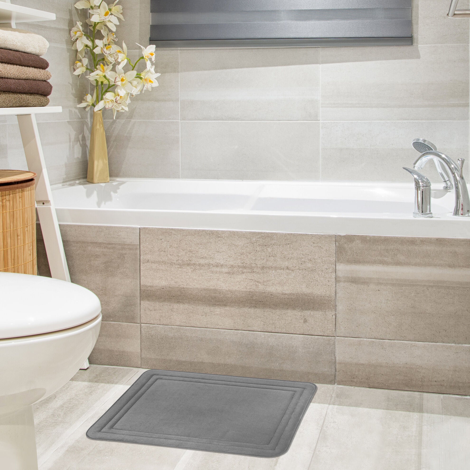 Elle 17x24 Memory Foam Mat, GREY, alternate image number 1