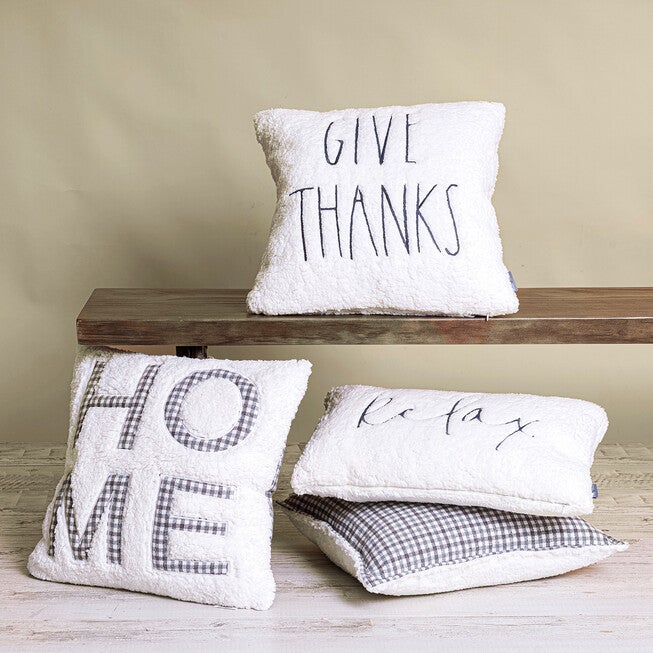 Brenner Plaid Home Sentiment Square Pillow, , alternate image number null