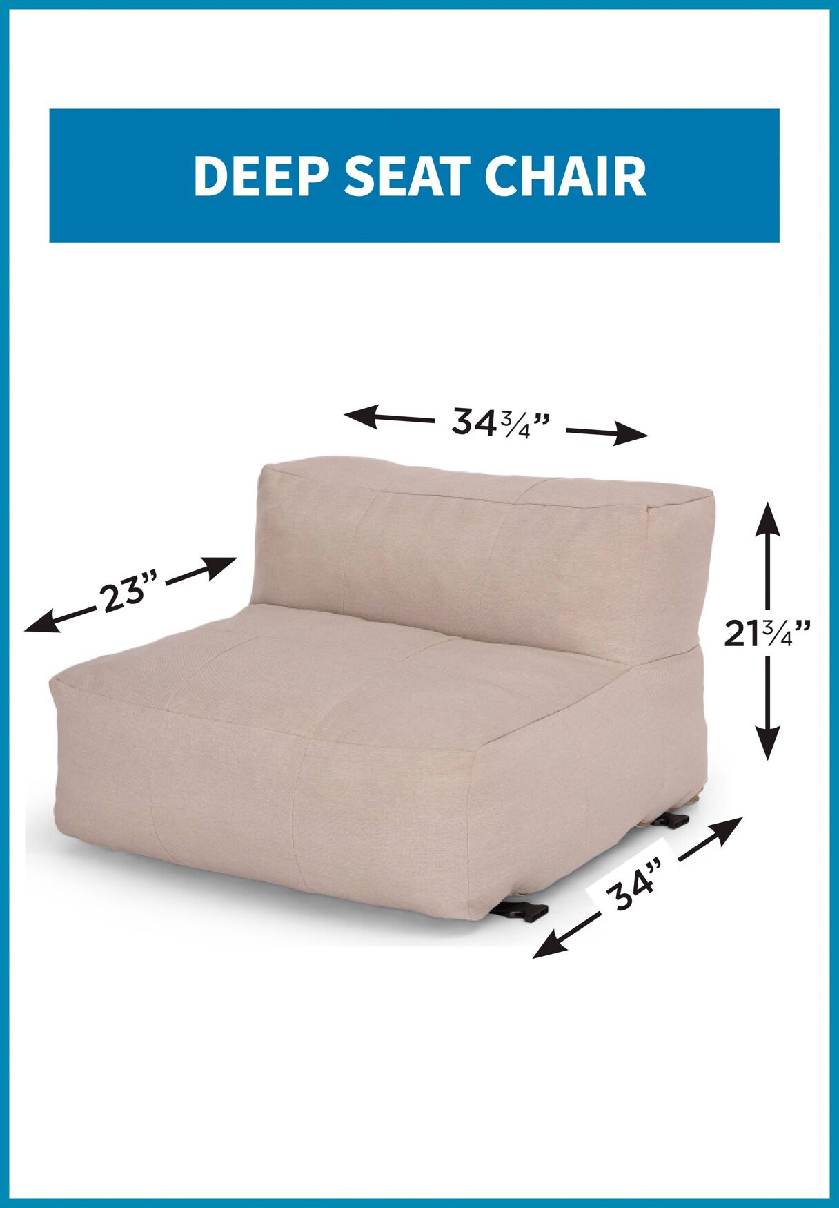 Indoor/Outdoor Santorini Modular Single Deep Seat Chair, , alternate image number 4