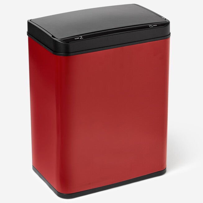 50-Lt. Wide Motion Sensor Trash Can, RED, hi-res image number null