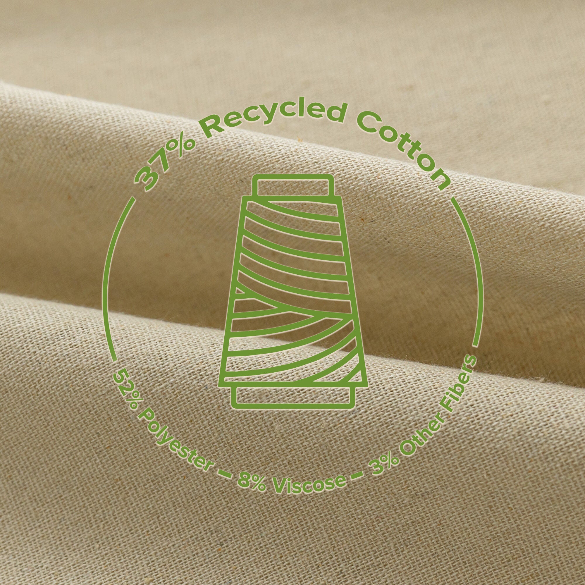 Recycled Cotton Blend Ruffle Tie Top Curtain Pair, LINEN, alternate image number 3