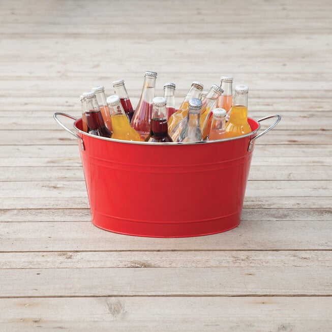 Big Red Galvanized Metal Tub, , alternate image number null