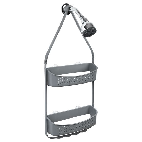 Multi-Functional 2-Shelf Shower Caddy, Grey, GREY, hi-res image number null