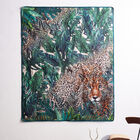 Jungle Cat Teal Throw Blanket, , on-hover image number 1