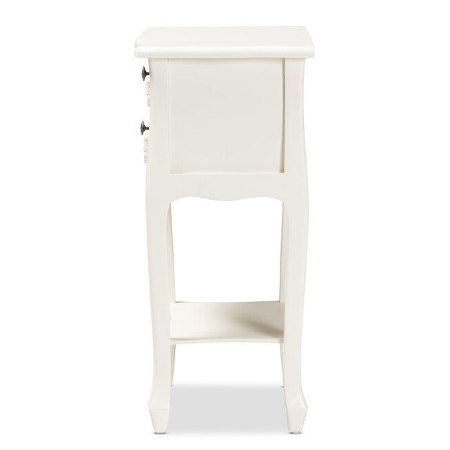 Eliya Classic And Traditional White Finished Wood 2-Drawer Nightstand, , alternate image number null