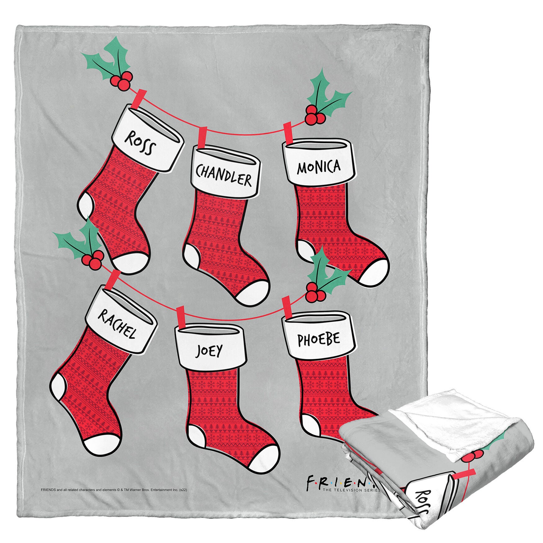 Wb Friends Friends Stockings Silk Touch Throw Blanket, O, hi-res image number 0