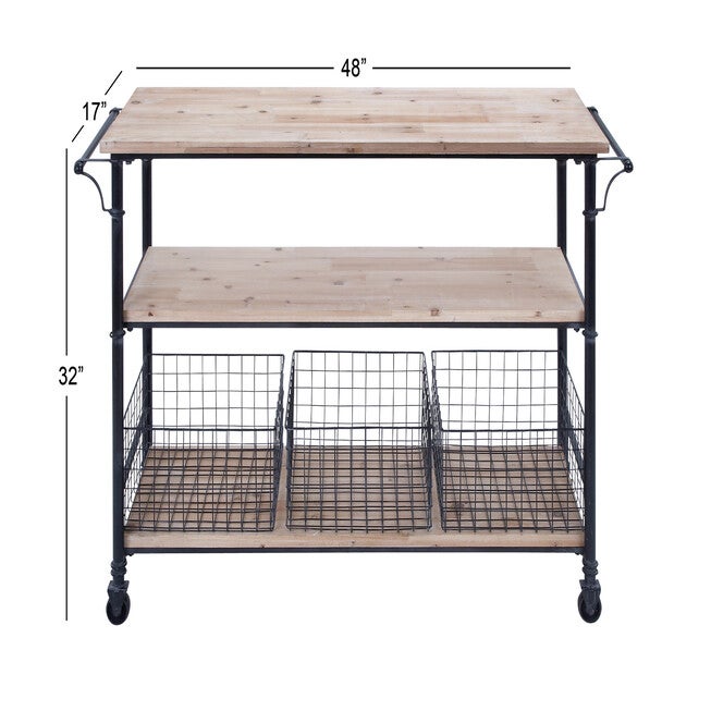 Brown Industrial Metal Storage Cart, 32 x 48, , alternate image number 4