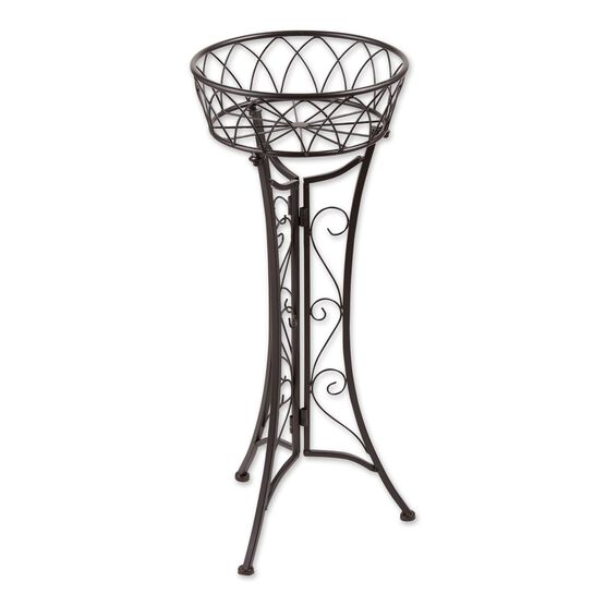 Curlicue Single Plant Stand, BLACK, hi-res image number null