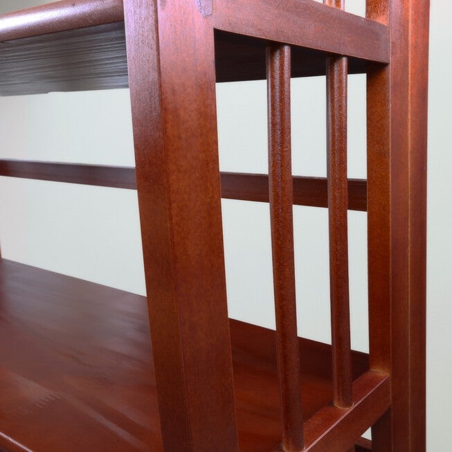 3-Shelf Folding Bookcase 14 inches Wide-Walnut, , alternate image number null