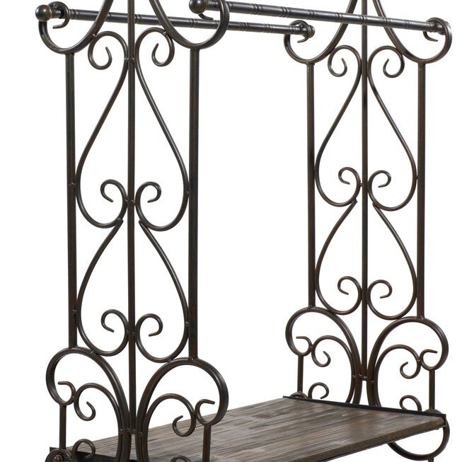 Black Vintage Metal Towel Rack, 41 x 28, , alternate image number null
