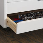 Cary Six Drawer Wide Roll Cart White Wash, , alternate image number null