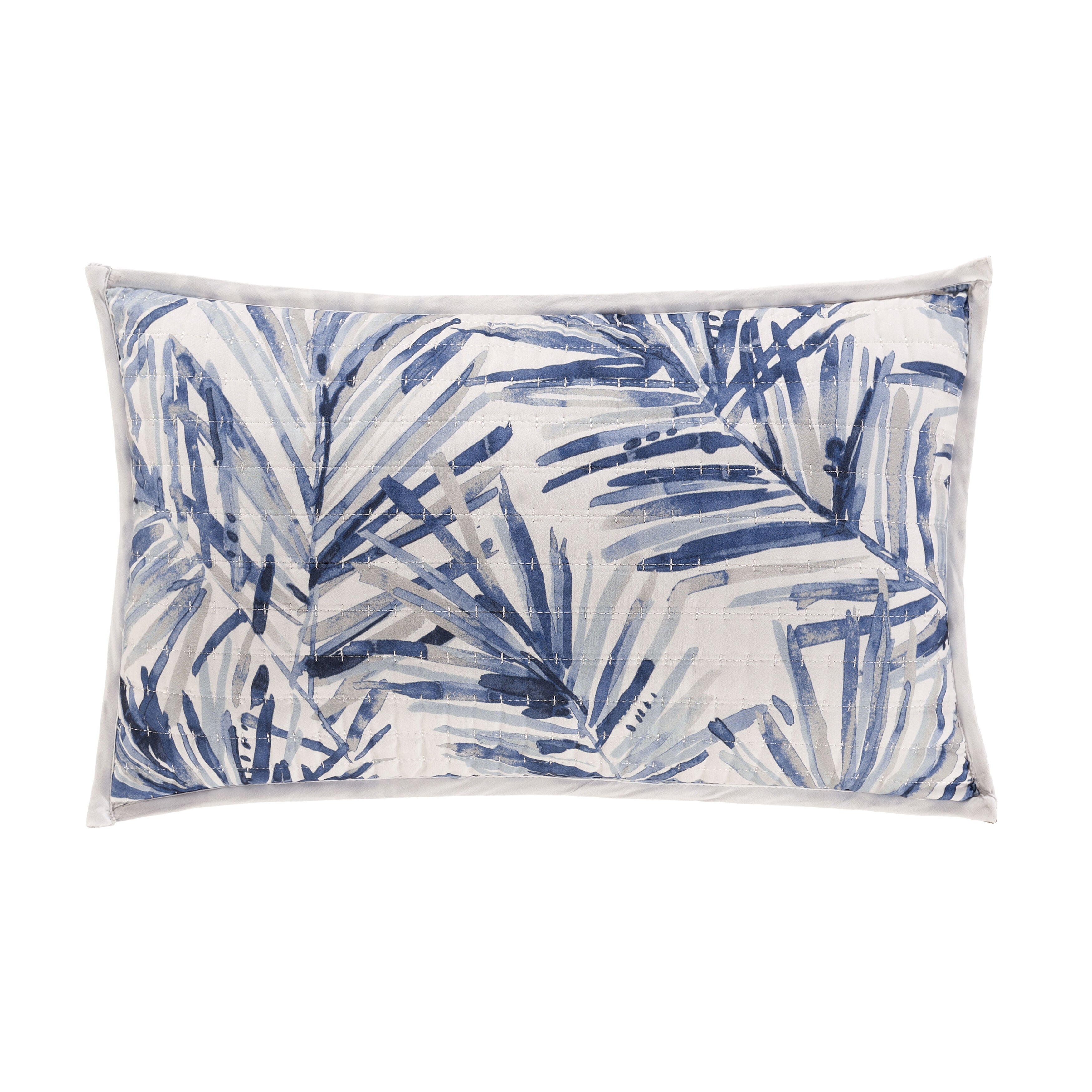 PALM BEACH QUILTED BOUDOIR DECORATIVE THROW PILLOW, BLUE, alternate image number 2