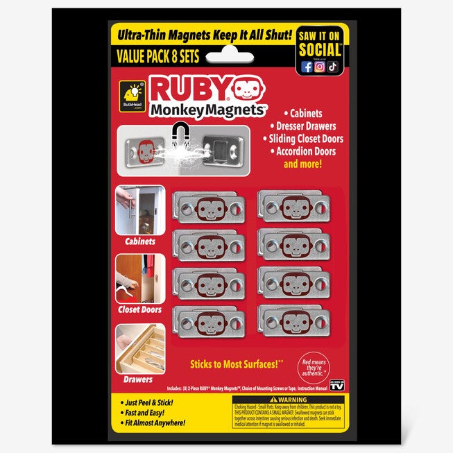 Ruby® Monkey Magnets, Set of 8, , alternate image number 7