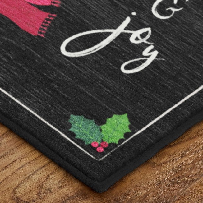 Winter Wishes Black Kitchen Rug, , on-hover image number null