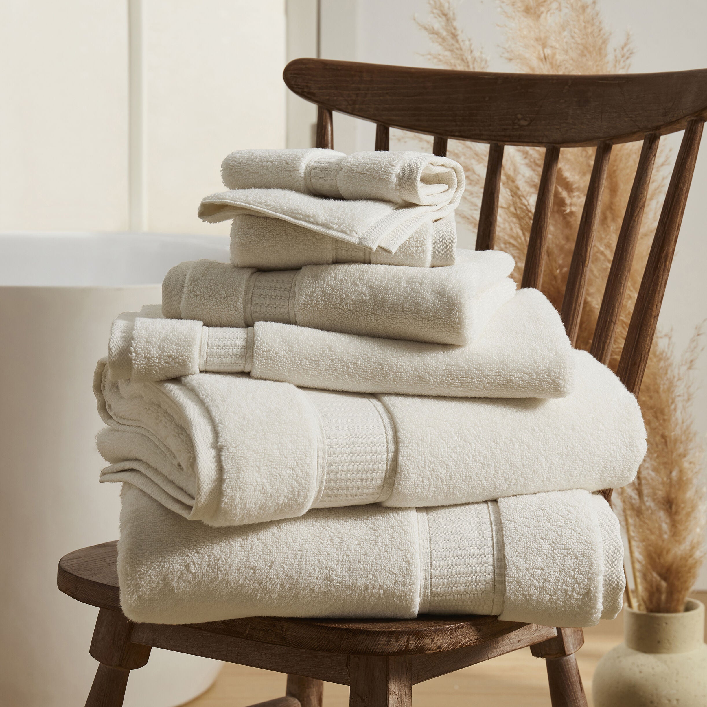 BELMORE 6PC. TOWEL SET, IVORY, alternate image number 2