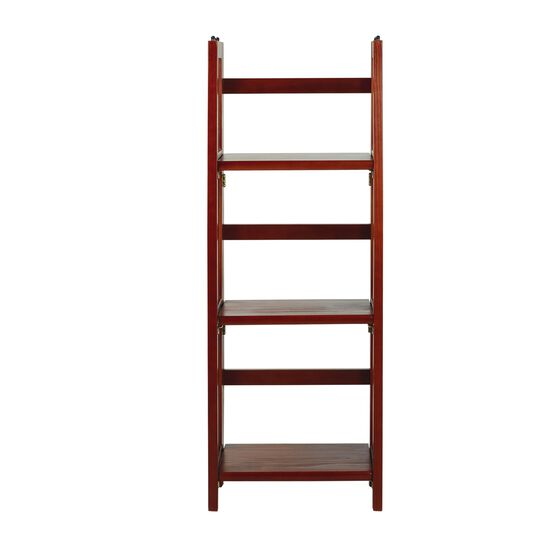 3-Shelf Folding Bookcase 14" Wide-Mahogany, MAHOGANY, hi-res image number null