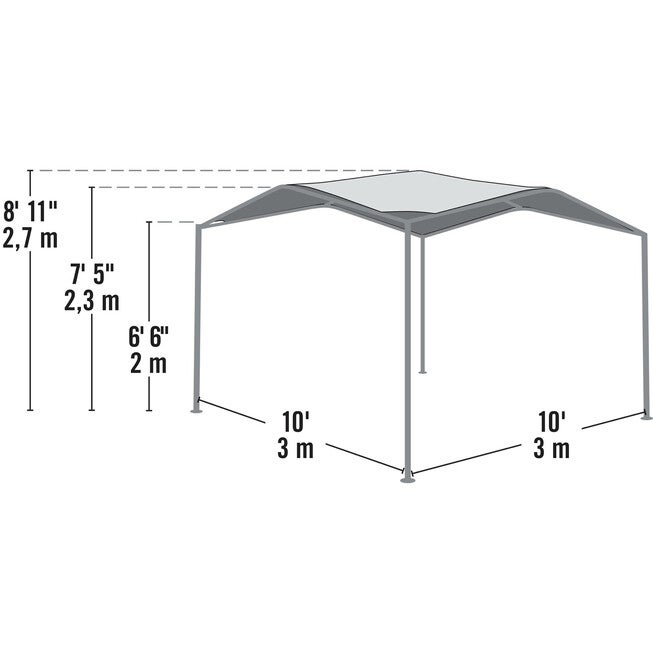 10x10 Pacifica Gazebo Canopy Charcoal Frame and Marzipan Tan Cover, , alternate image number null