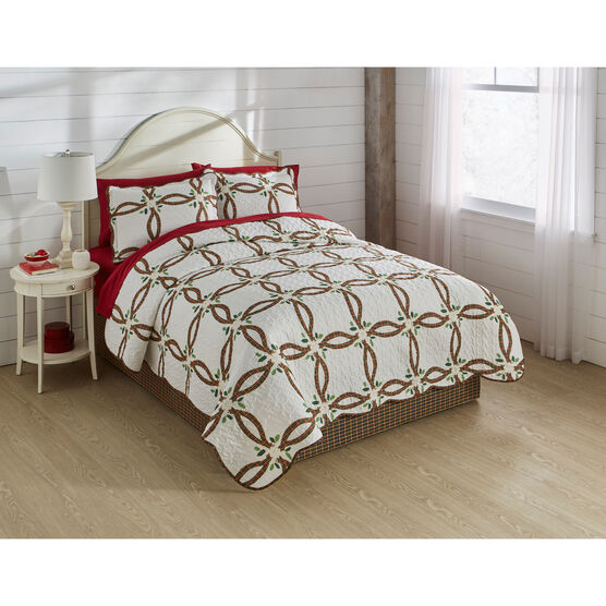 HOLLY 4-PC. QUILT SET, RED WHITE, hi-res image number null