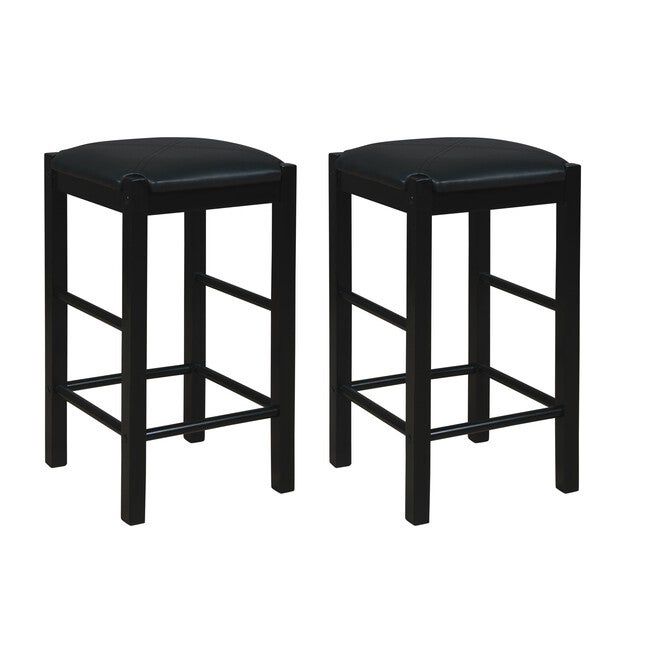 Lancer Backless Counter Stools, Black - Set of Two, BLACK, hi-res image number 0