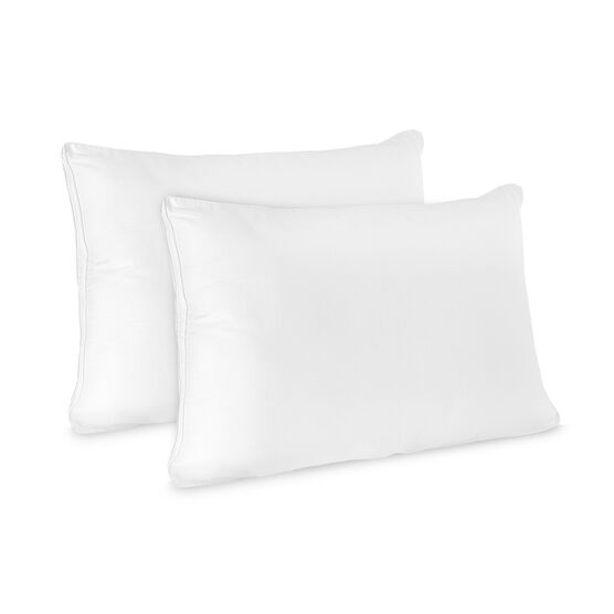SensorPEDIC Low Profile Jumbo Fiber Bed Pillow for Stomach Sleepers - 2 Pack, , on-hover image number null