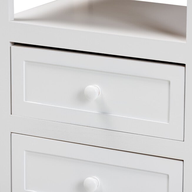 Karsen Modern And Contemporary White Finished Wood 2-Drawer Nightstand, , alternate image number 4
