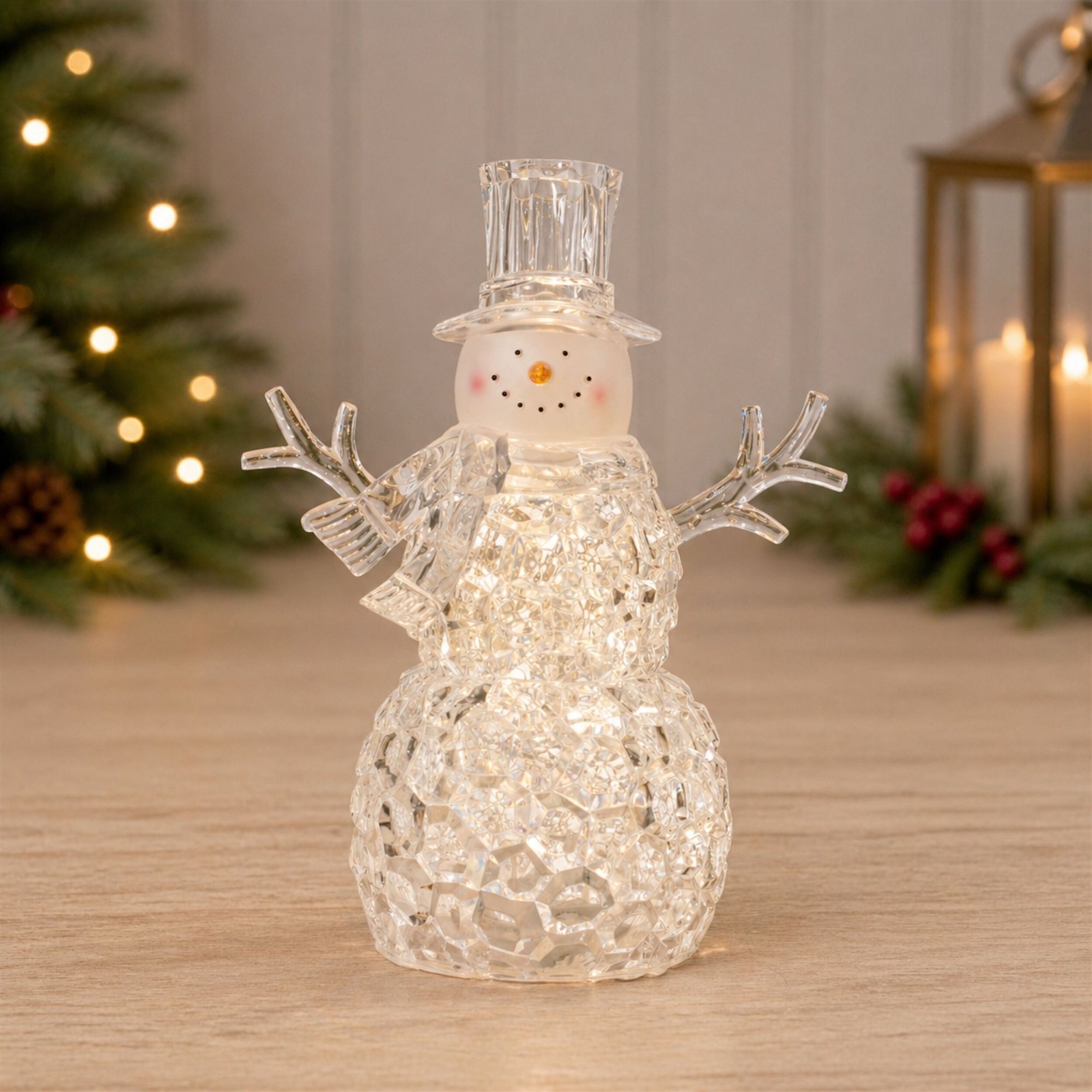 LED Snowman Snow Globe (Set of 2), CLEAR, alternate image number 2