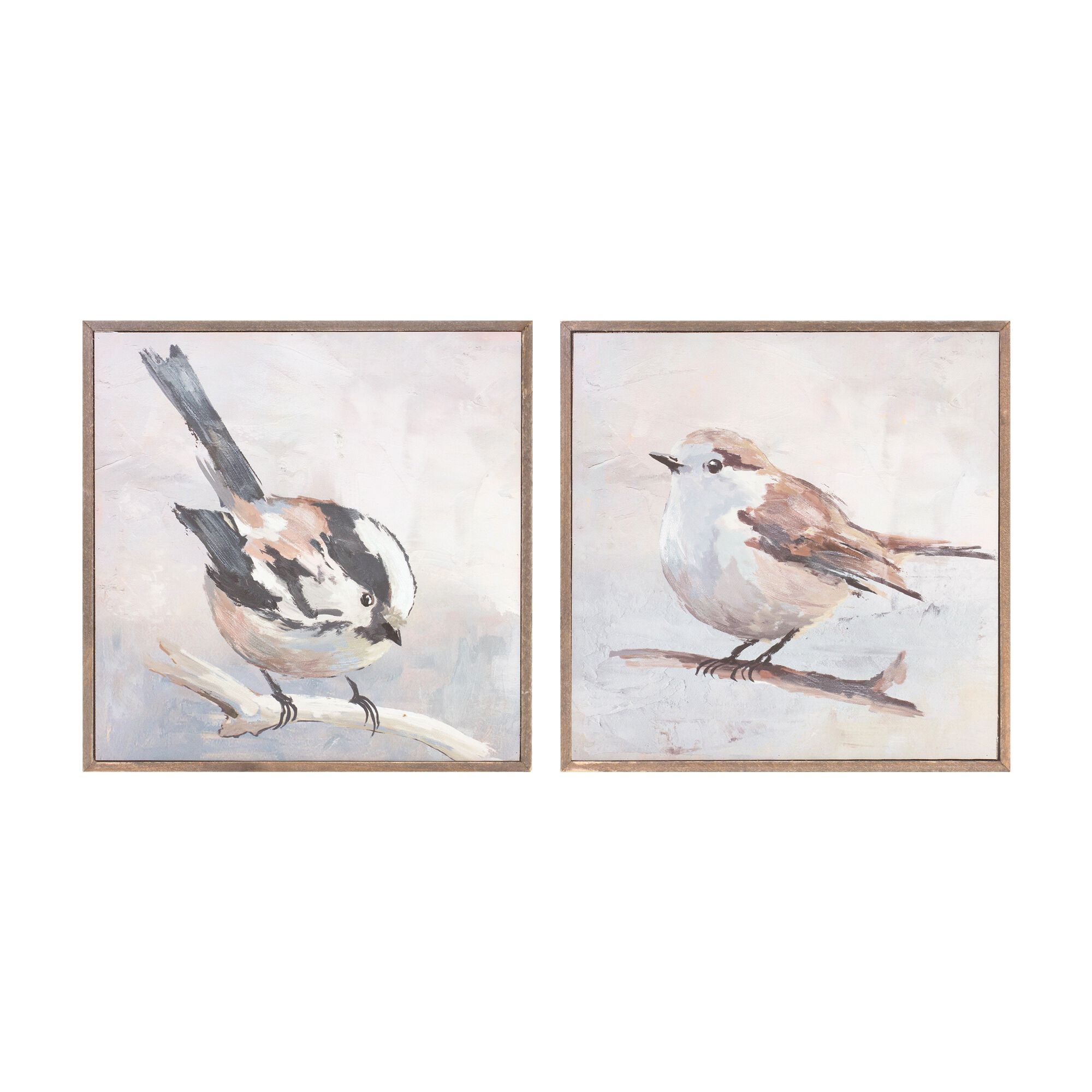 Framed Bird Canvas Block (Set of 2), GREY/BEIGE, hi-res image number 0