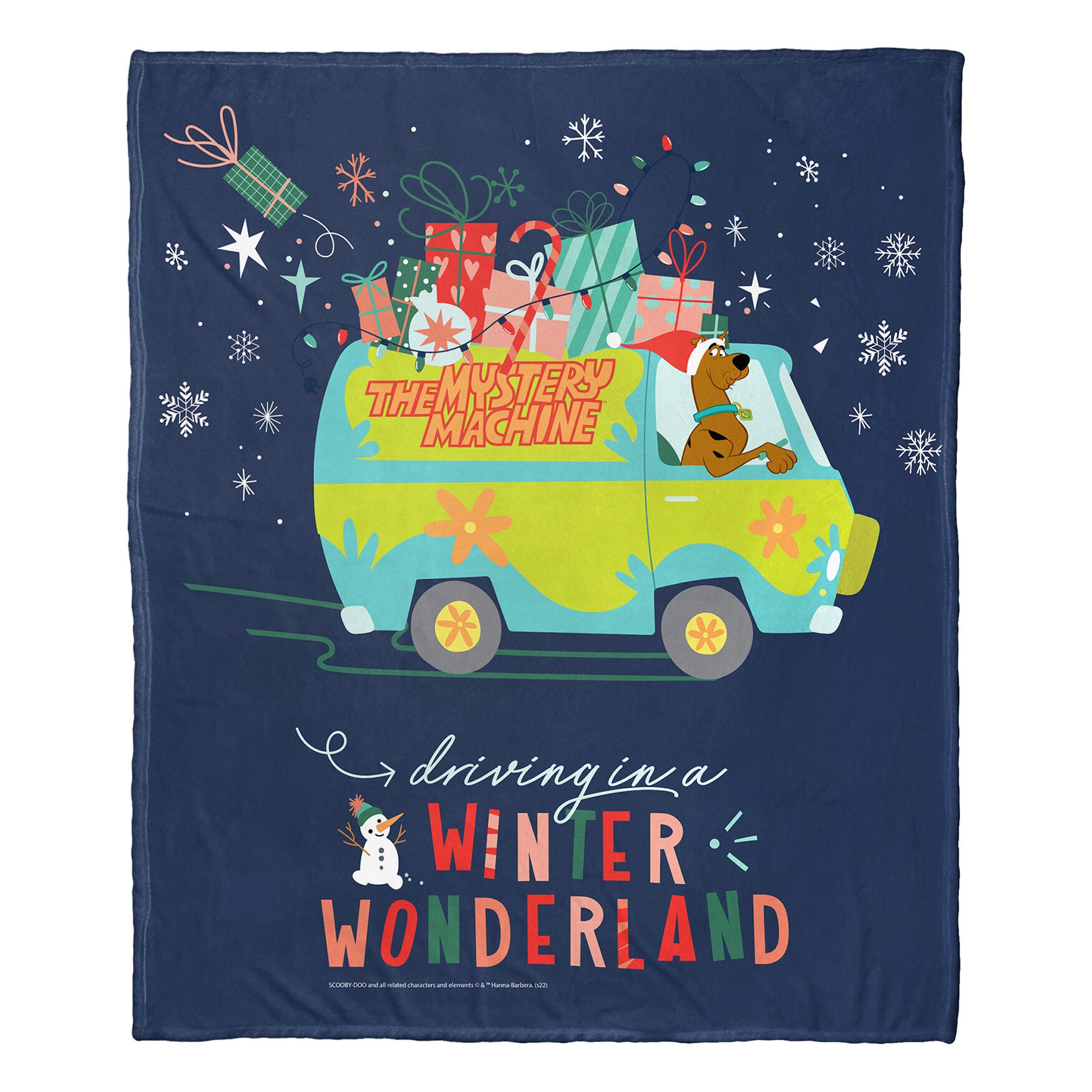 Wb Scooby Doo Driving In A Winter Wonderland Silk Touch Throw Blanket, , on-hover image number 1