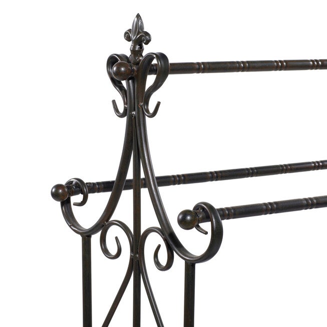 Black Vintage Metal Towel Rack, 41 x 28, , alternate image number null