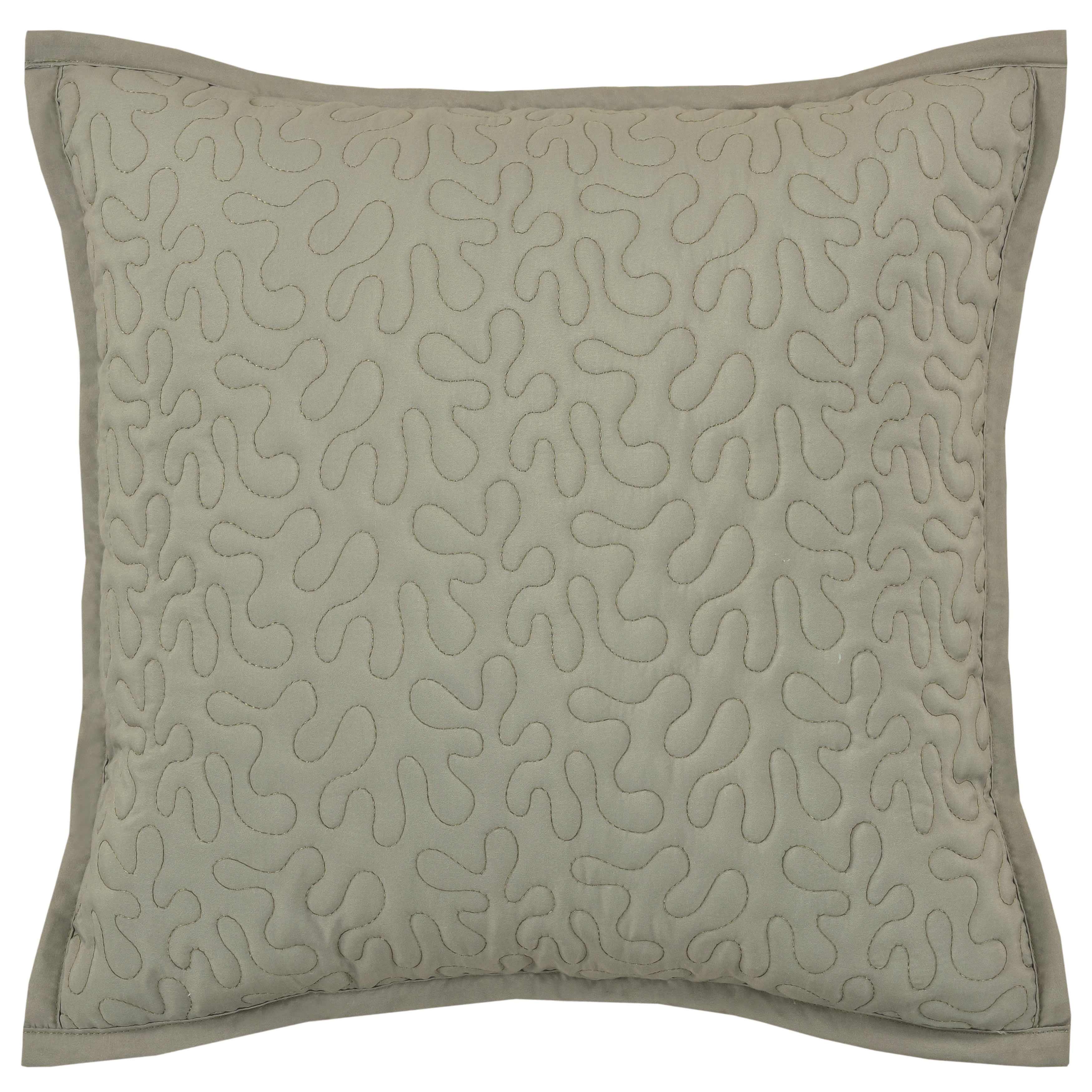 Evergreen 16 Inch Square Quilted Decorative Throw Pillow, SAGE, hi-res image number 0