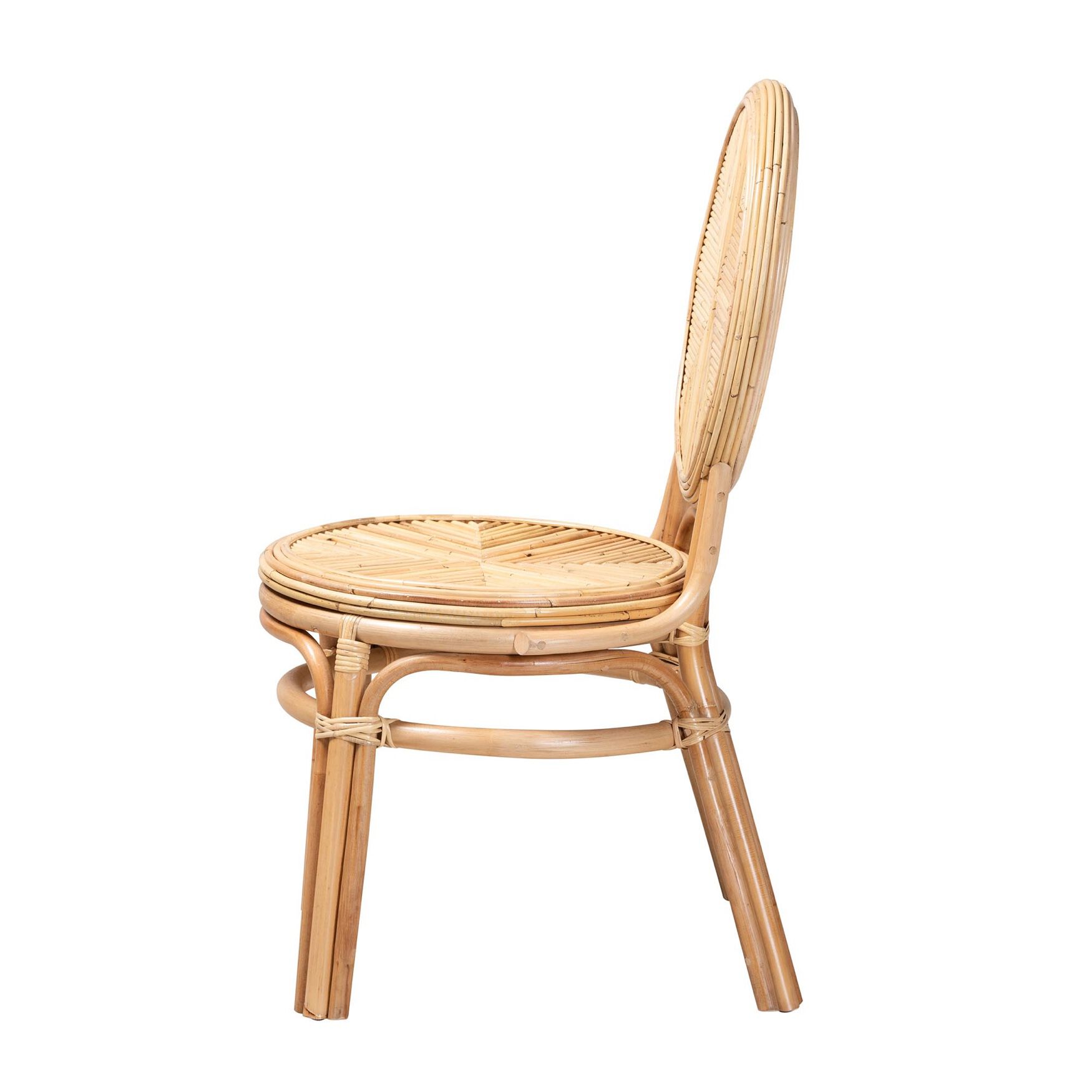 Carita Modern Bohemian Natural Brown Rattan Dining Chair, , alternate image number 2