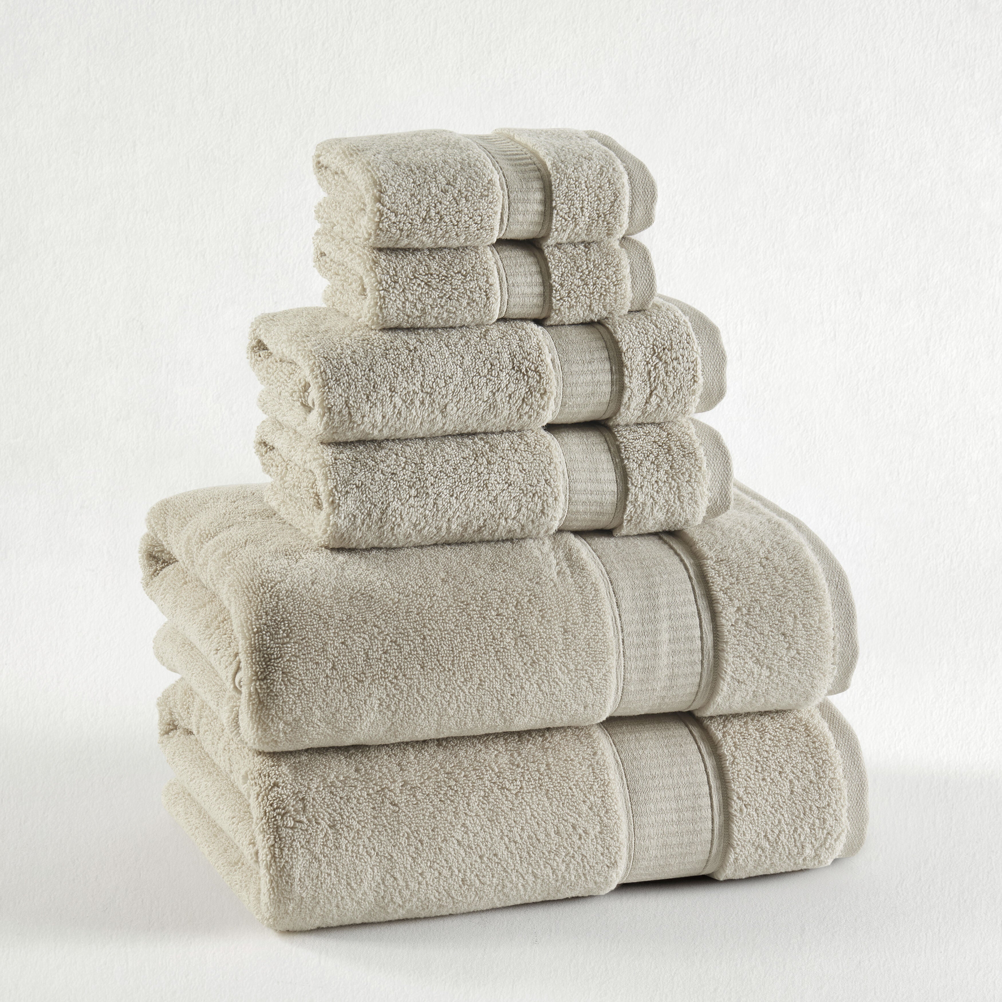 BELMORE 6PC. TOWEL SET, BEIGE, hi-res image number 0