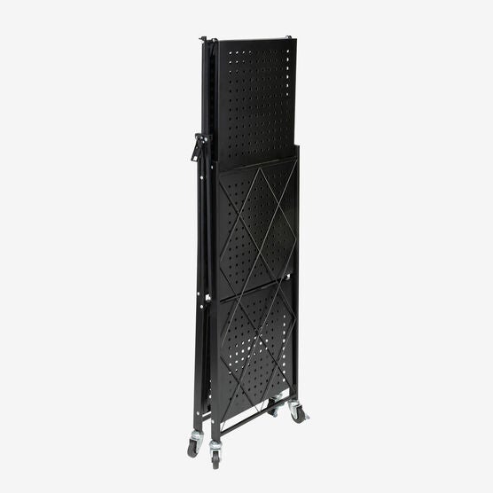 3-Tier Metal Folding Shelf on Wheels, , alternate image number null