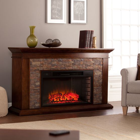 Canyon Heights Simulated Stone Electric Fireplace, MAPLE, hi-res image number null