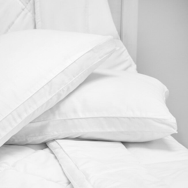 SensorPEDIC Low Profile Jumbo Fiber Bed Pillow for Stomach Sleepers - 2 Pack, , alternate image number null