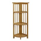 4-Shelf Corner Folding Bookcase-Natural, NATURAL, hi-res image number null