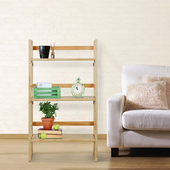 3-Shelf Folding Student Bookcase 20.75" Wide-Natural, , alternate image number null