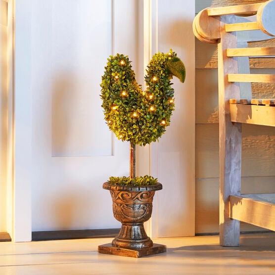 Pre-Lit Swan Topiary, GREEN, hi-res image number null