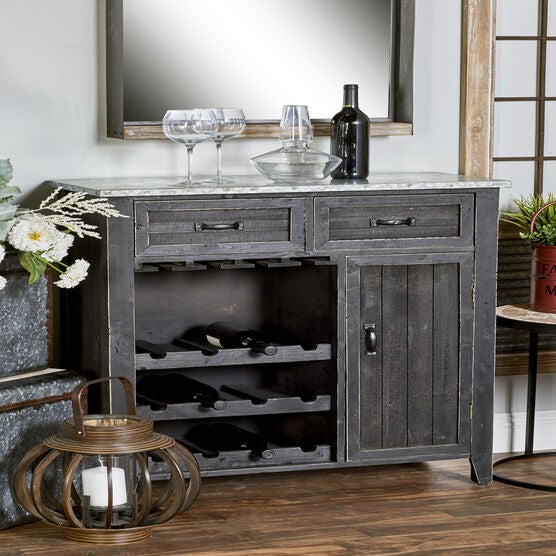 Black Farmhouse Wood Wine Storage, 36 x 32, , alternate image number null