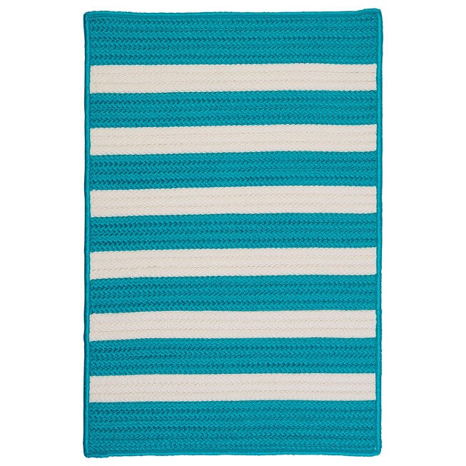 Bay Stripe Aqua Rug, AQUA, hi-res image number 0