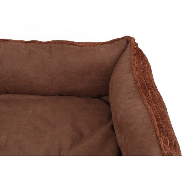 Orthopedic rectangle bolster Pet Bed,Dog Bed, super soft plush, Medium 25x21 inches COFFEE, , alternate image number 2