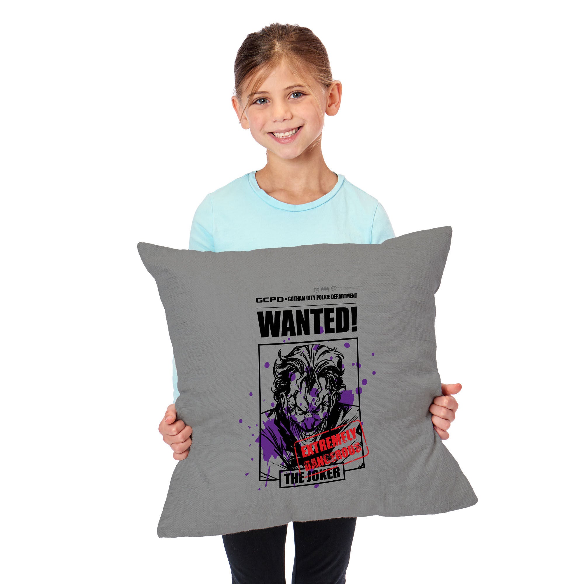 Warner Bros. DC Extremely Dangerous Throw Pillow 18X18 Inches, GRAY, alternate image number 2