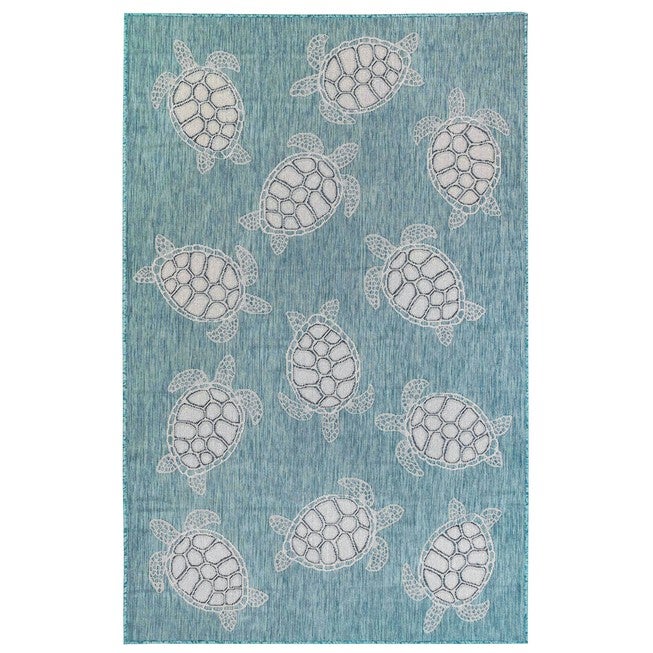 Liora Manne Carmel Seaturtles Indoor/Outdoor Rug Aqua 23 inchesX7 feet 6 inches, , alternate image number 11