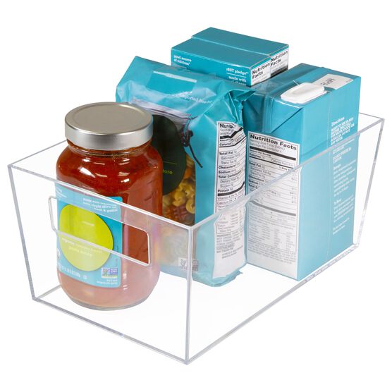 Clearly Chic Stackable Totes Storage Bins With Built-In Handles, Good For Organizing Your Cosmetics. Large, Set Of 2, , on-hover image number null