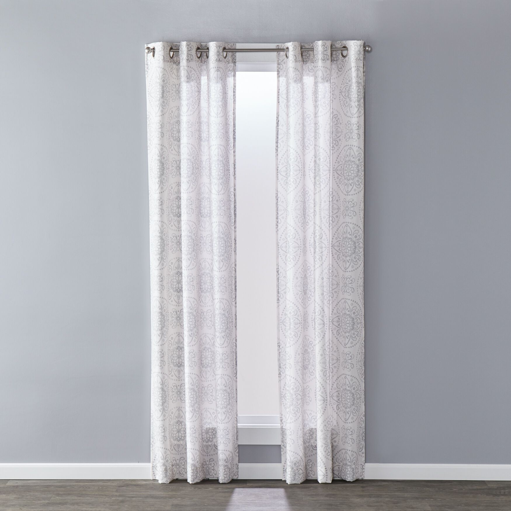 Sunsafe Kali Window Panel Curtain, LIGHT GRAY, hi-res image number 0
