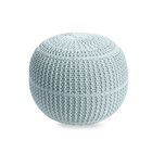 BH Studio® Hand-Knitted Ottoman Pouf, AQUA, hi-res image number 0