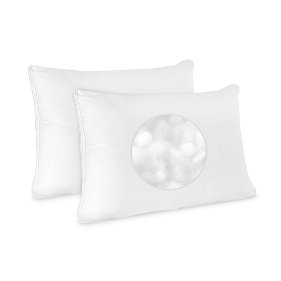 SensorPEDIC Low Profile Jumbo Fiber Bed Pillow for Stomach Sleepers - 2 Pack, WHITE, hi-res image number null