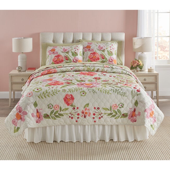 Vintage Floral 3-pc Quilt Set, MULTI, hi-res image number null